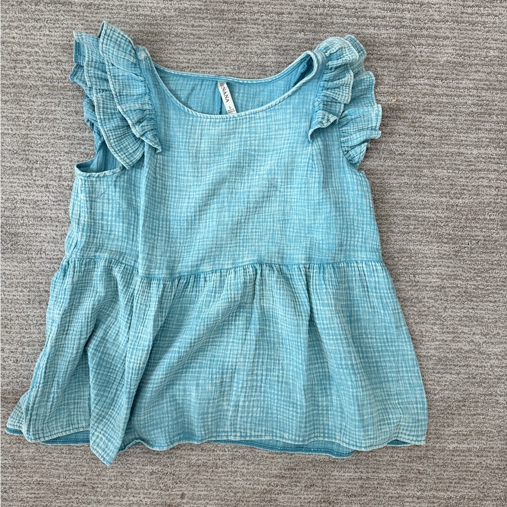 Blue Ruffled Top
